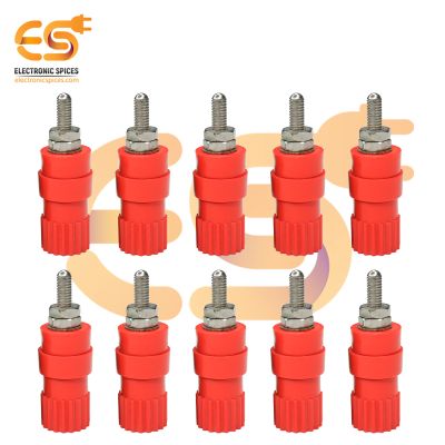 4mm 30A Red Color Female Socket Banana Connector Pack of 10